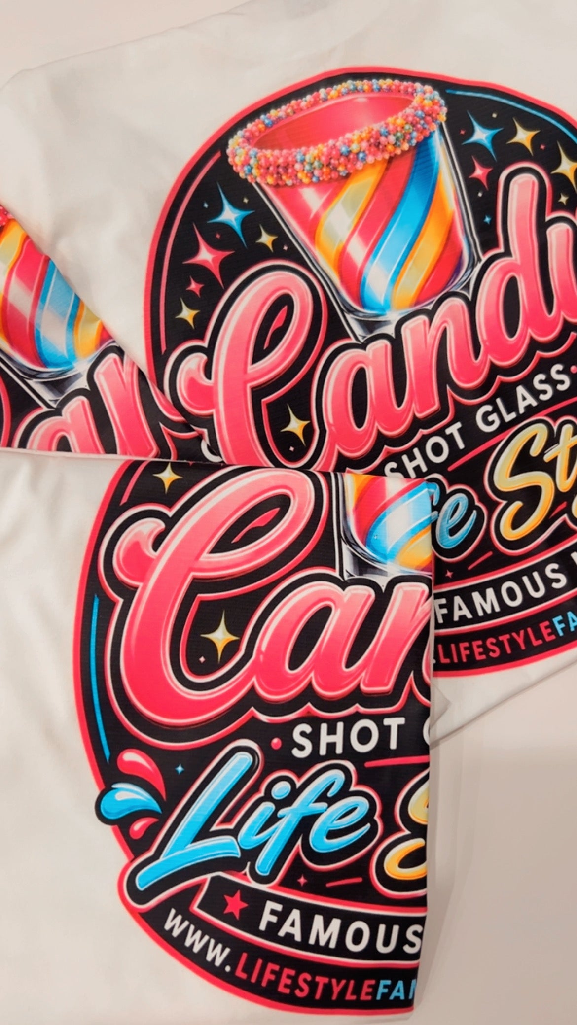 Life Style Famous Merch “CANDY SHOT GLASS” Graphic T Shirt