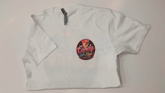 Life Style Famous Merch Technology “CANDY SHOT GLASS” Graphic T Shirt
