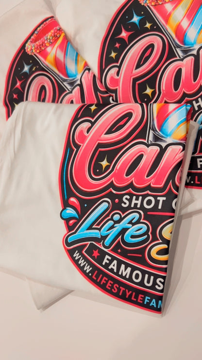 Life Style Famous Merch “CANDY SHOT GLASS” Graphic T Shirt