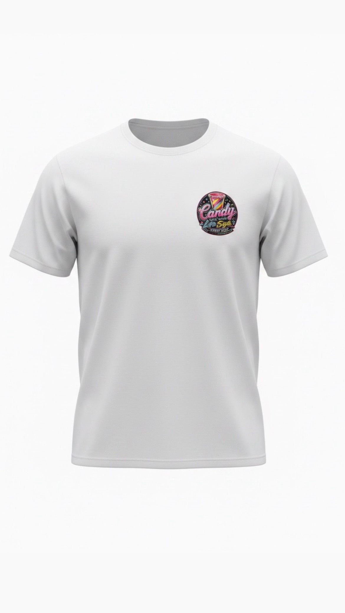 Life Style Famous Merch Technology “CANDY SHOT GLASS” Graphic T Shirt