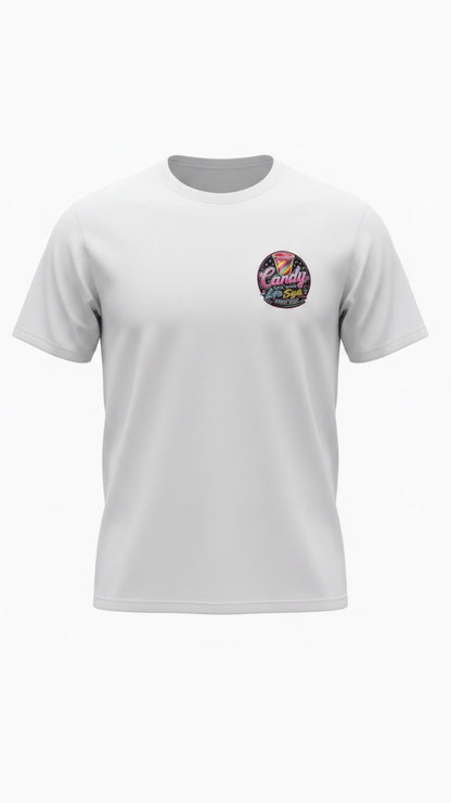 Life Style Famous Merch Technology “CANDY SHOT GLASS” Graphic T Shirt